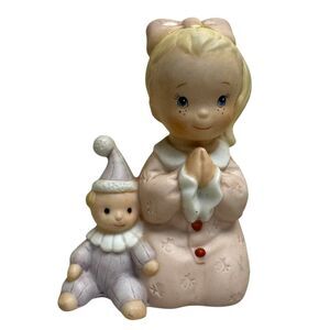 Vintage Homco Blonde Child Girl Praying w/Clown Doll Child Figurine #1433‎